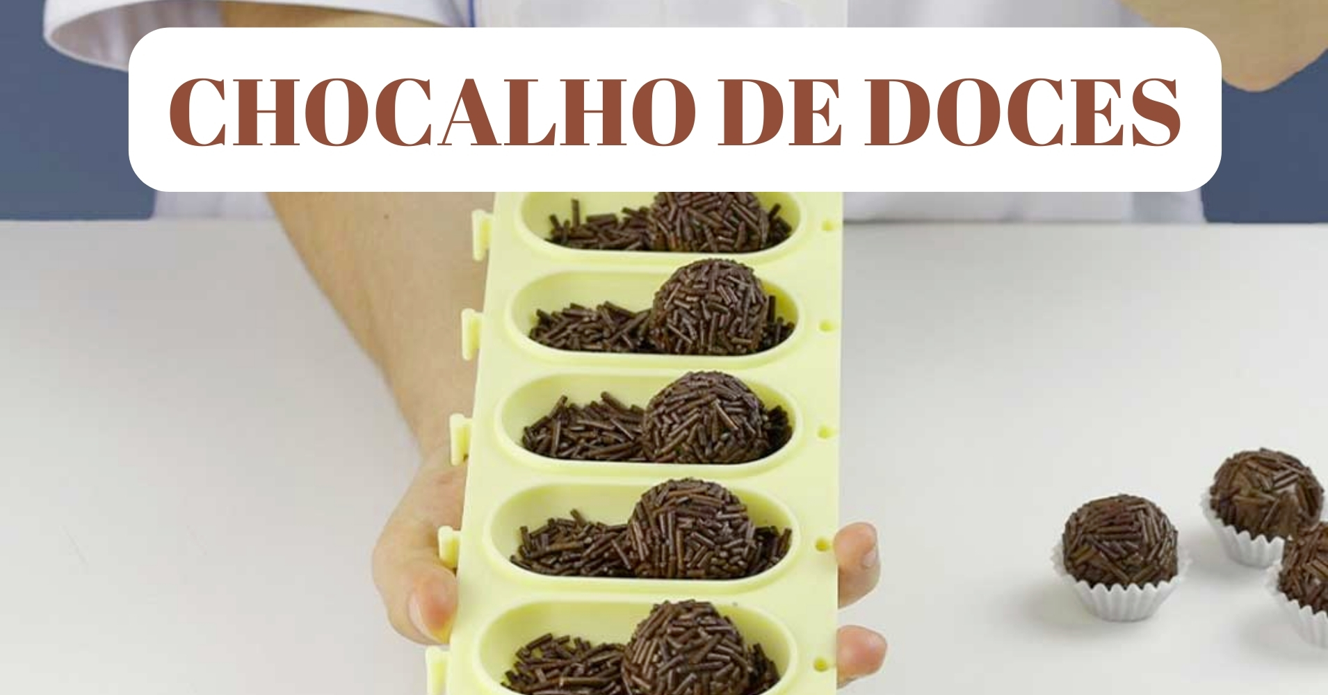 Brigadeiros perfeitamente confeitados e enrolados com o chocalho Bluestar